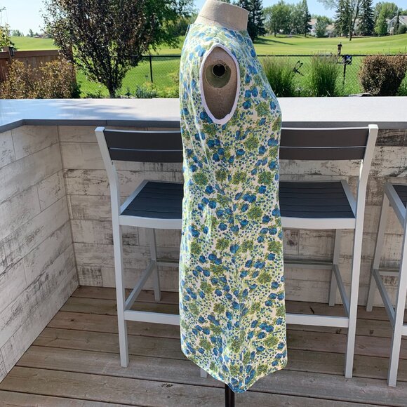 Vintage 50s 60s Floral House Dress Sleeveless Short Cottagecore Loungewear - Picture 6 of 16